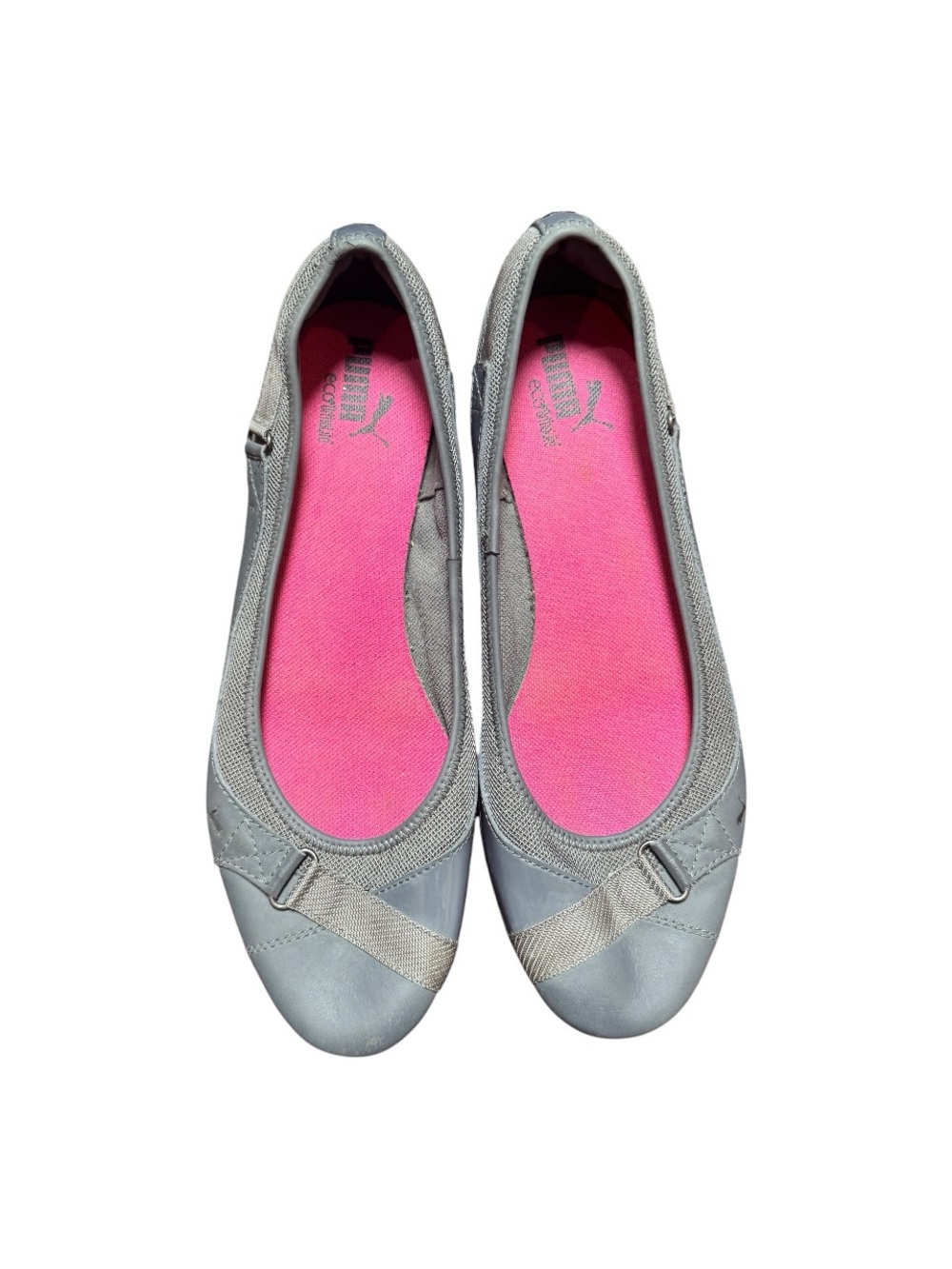 Puma Sport Lifestyle Blokette Gray Buckle Ballet Flat Size 11